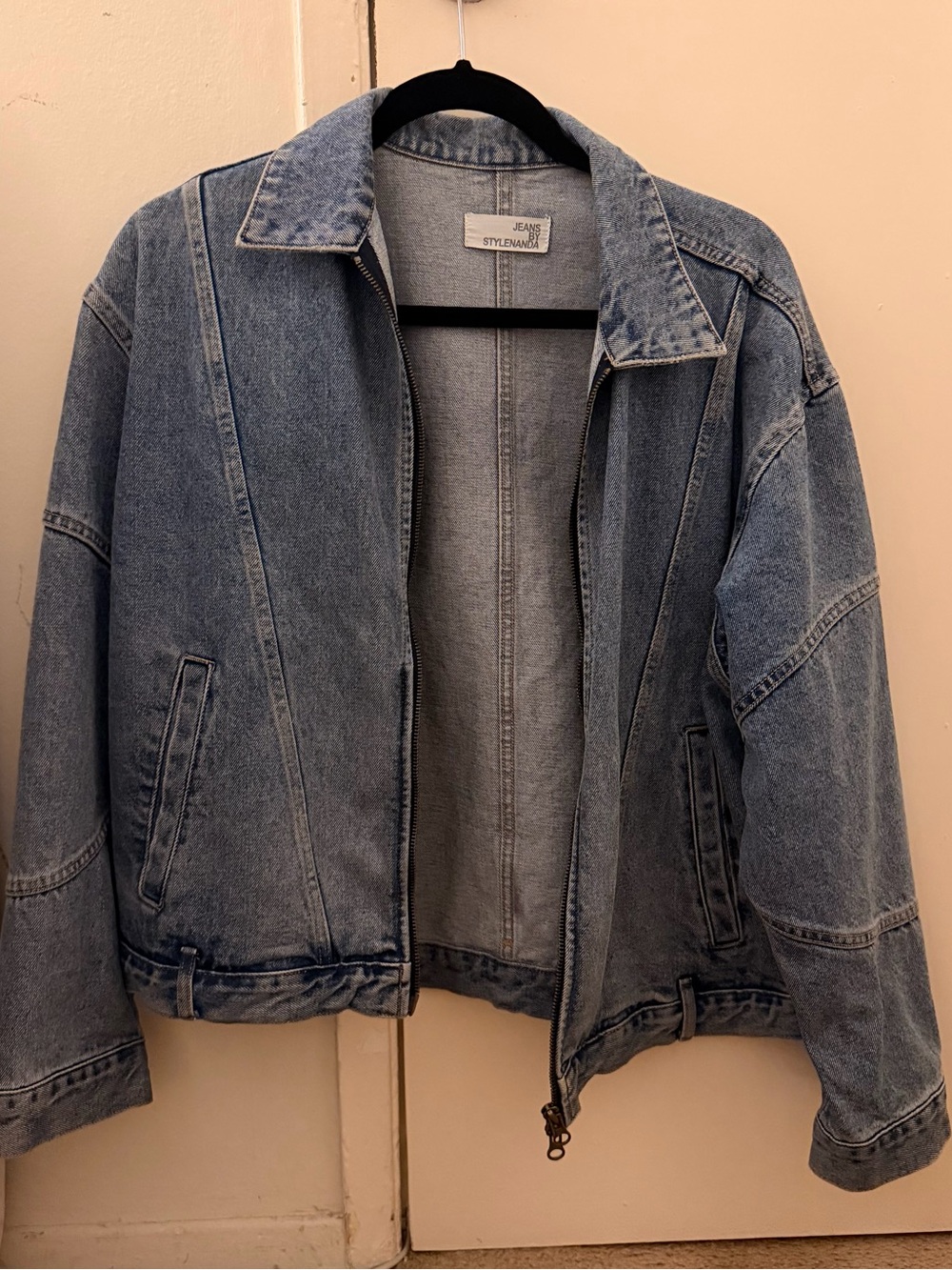 Style & Co. Washed Blue Denim Zip Jacket